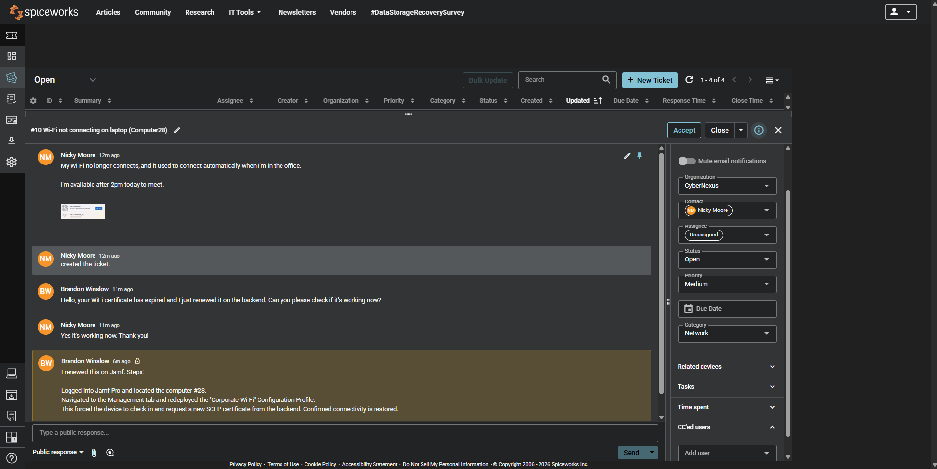 Spiceworks ITSM Help Desk Home Lab image 3